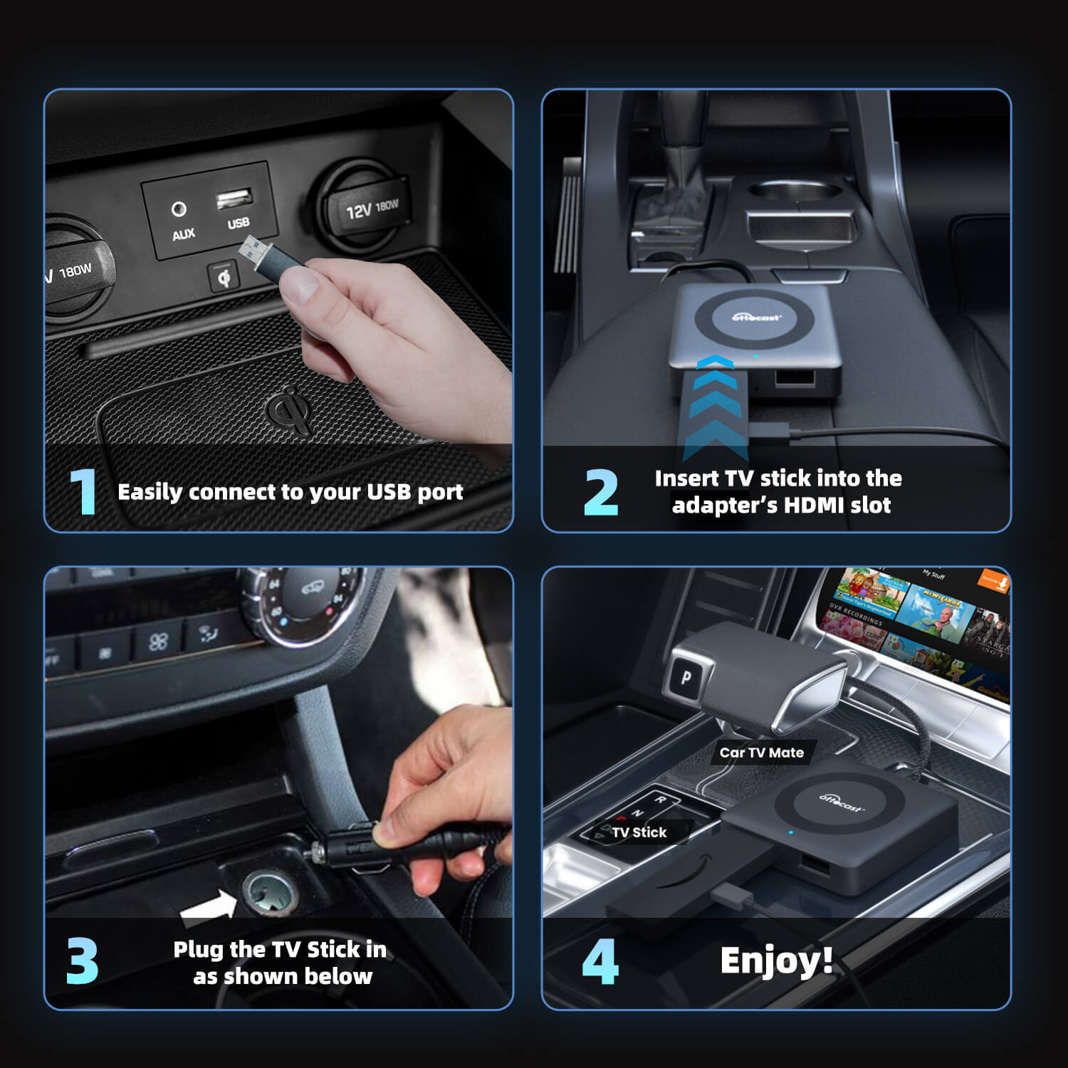 Car Tv Mate Max - Kabelloses CarPlay & Android Auto mit HDMI Multimedia