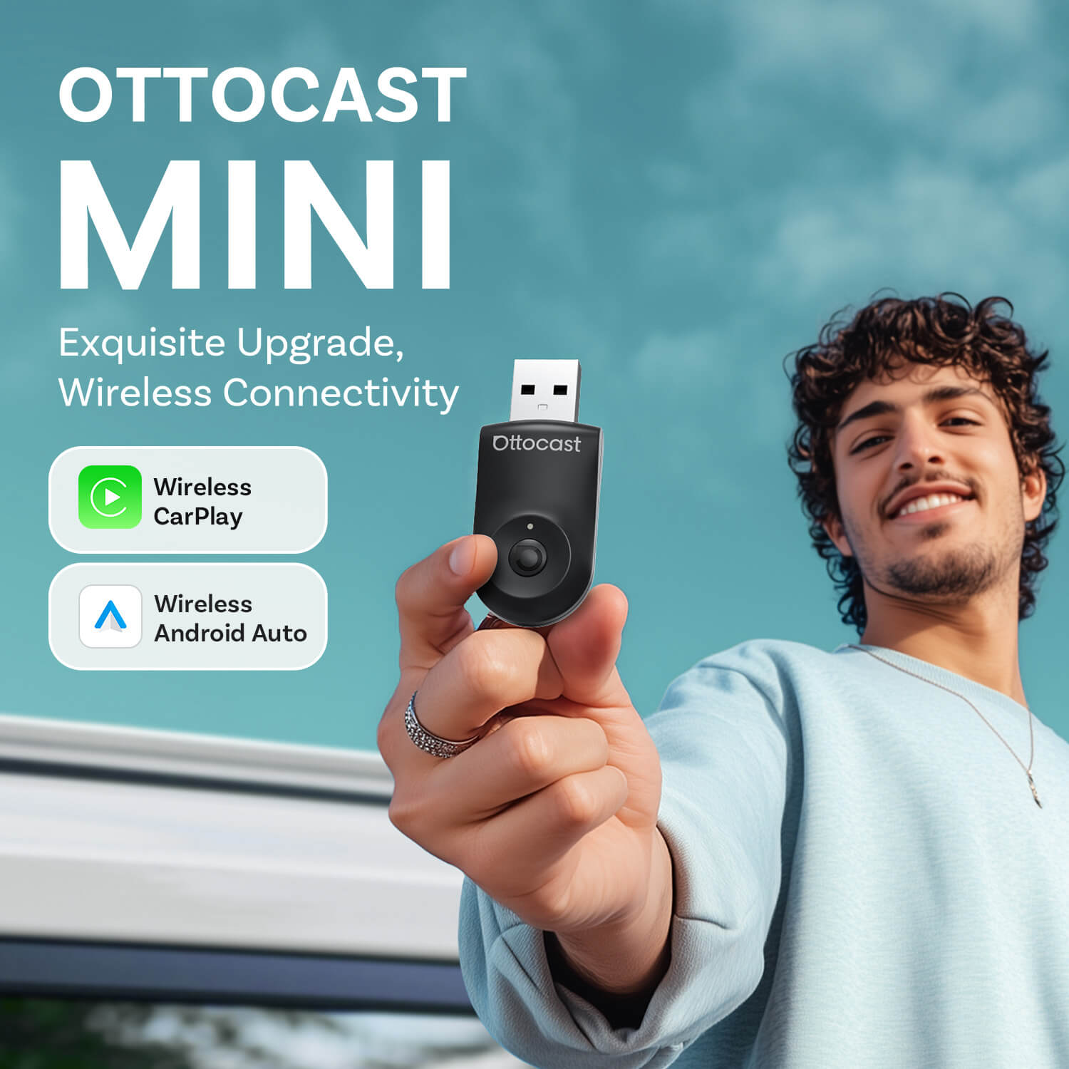✨Vatertagsverkauf - SPAREN SIE 30 $✨OTTOMini 2IN1 Wireless CarPlay/Android Auto Adapter