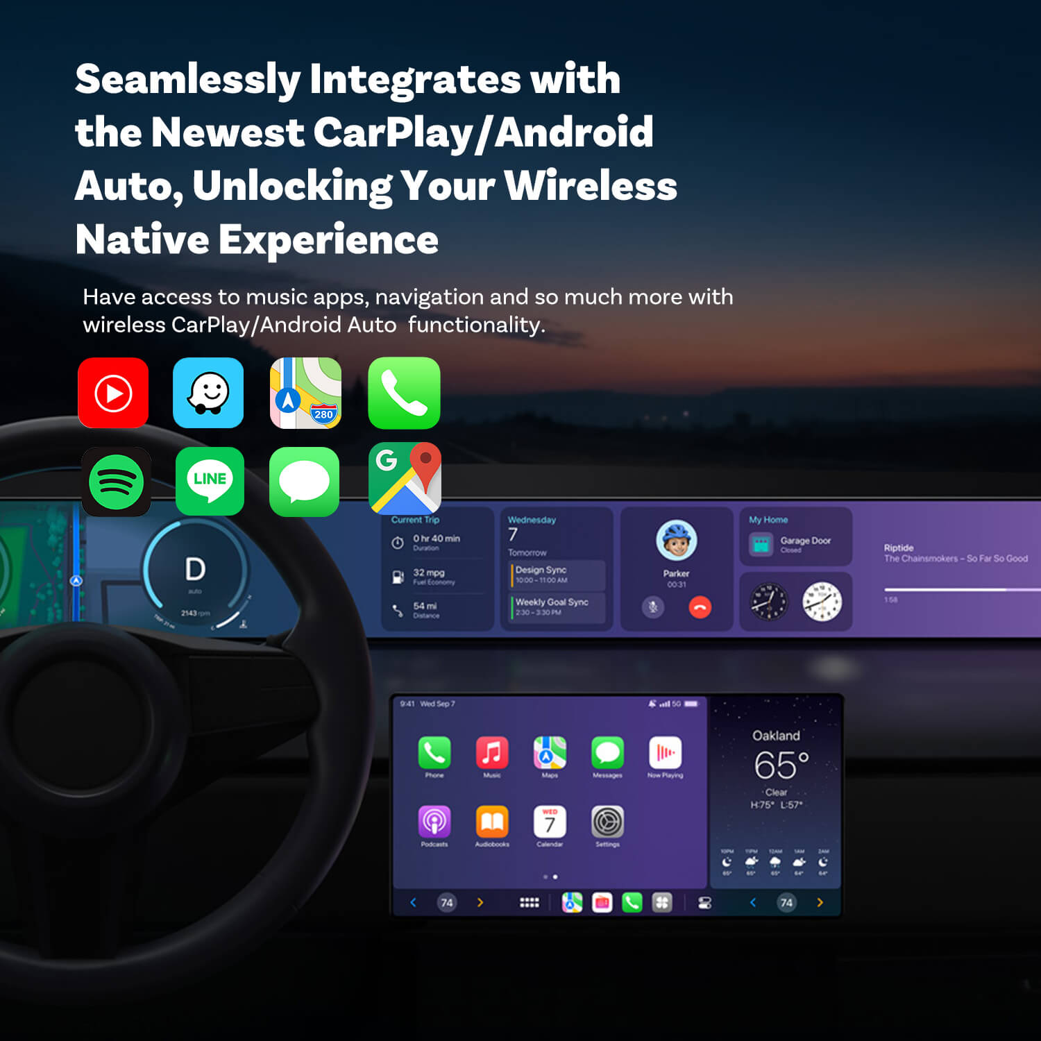 ✨Vatertagsverkauf - SPAREN SIE 30 $✨OTTOMini 2IN1 Wireless CarPlay/Android Auto Adapter