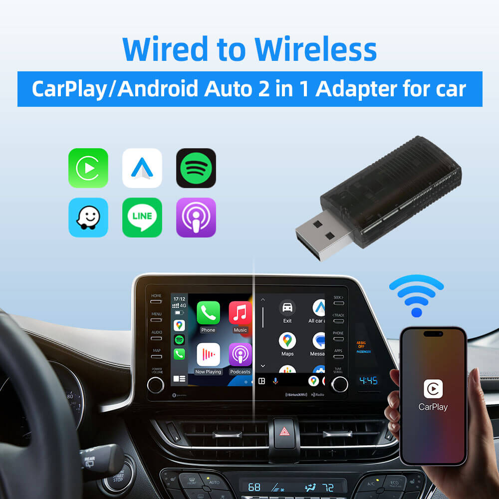 Mini Wireless CarPlay/Android Auto 2 in 1 Adapter