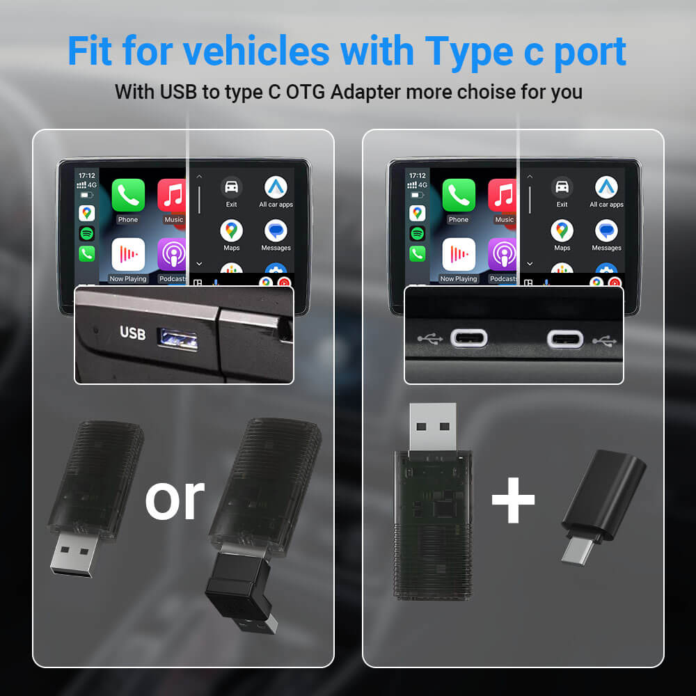 Mini Wireless CarPlay/Android Auto 2 in 1 Adapter