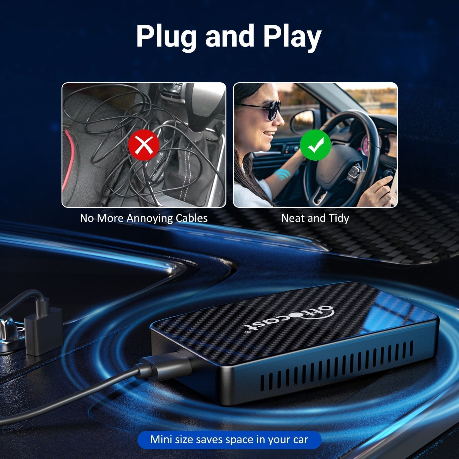 Play2Video Pro Wireless CarPlay/ Android Auto All-in-one Adapter