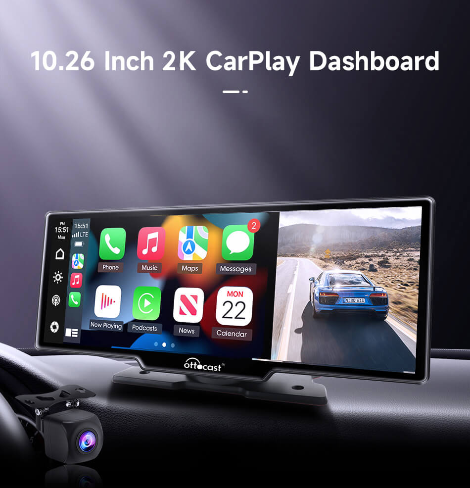 🎉 Seasonal Sale-Portable 10" Apple CarPlay & Android Auto Car Display Screen