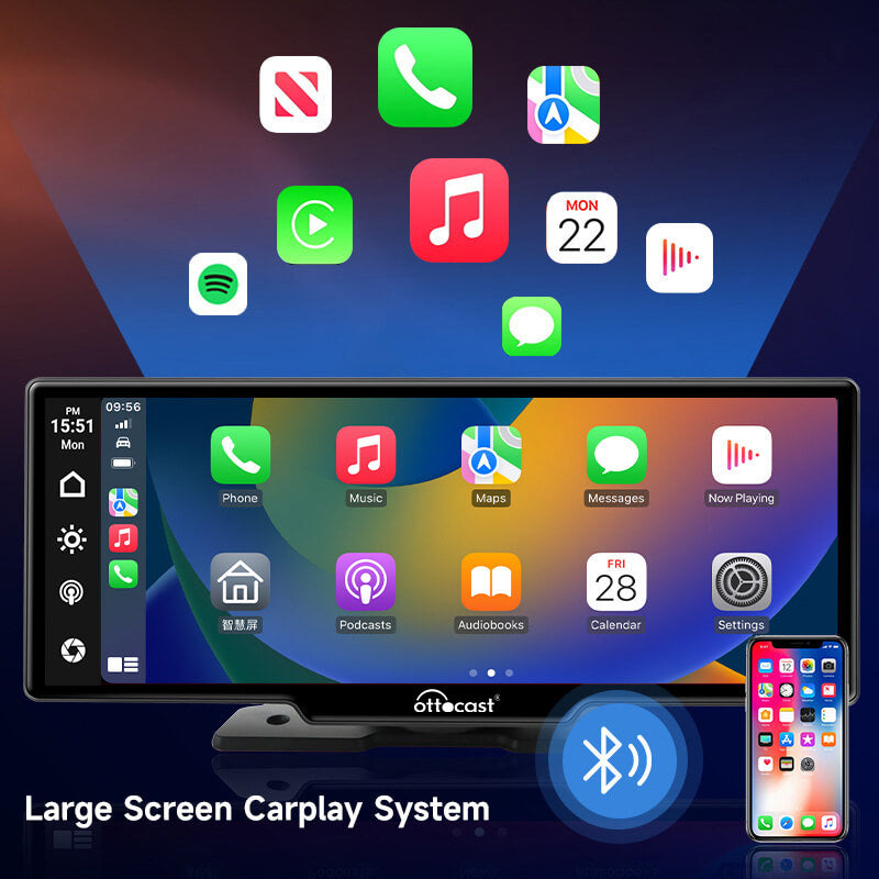 🎉 Seasonal Sale-Portable 10" Apple CarPlay & Android Auto Car Display Screen